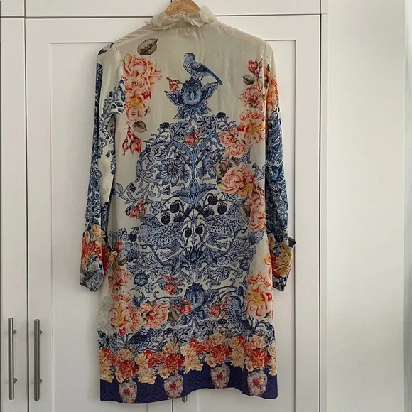 FARAH TALIB AZIZ floral chiffon embroidered and beaded tunic dress - Picture 6 of 7